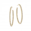 18K Yellow Gold Large Inside Out Diamond Hoop Earrings