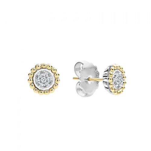 Two-Tone Caviar Diamond Stud Earrings - 01-81490-00