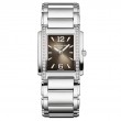 0.47 D-E Vvs SS Quartz Gray Dial Rectangular Diamond Case