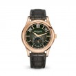 18K Rose Gold 40Mmauto Olive Green Dial Two Tone Green Hand Patinated Alligator Strap Moonphase Subdial Annual Calendar