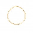 18K Yellow Gold Oval Paperclip Link Bracelet