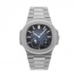 Ss 40Mm Auto Blk/Blu Dl Moonphase Subdial Nautilus Bracelet