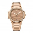 18K Rose Gold 35.2Mm  Auto Ladies Nautilus Golden Brown Dial