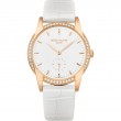 18K Rose Gold 33Mmauto White Dial White Strap Calatrava