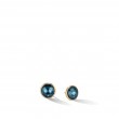 18K Yellow Gold Jaipur Collection Large London Blue Topaz Stud Earrings