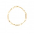 18K Yellow Gold Oval Paperclip Link Bracelet