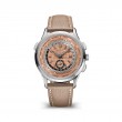 Ss 41Mm Auto World Time Opaline Dial Brown Strap