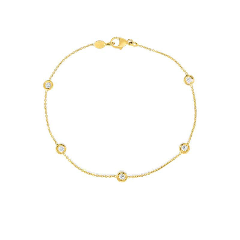 18K Yellow Gold Coin Classics Collection Diamond Station Bracelet