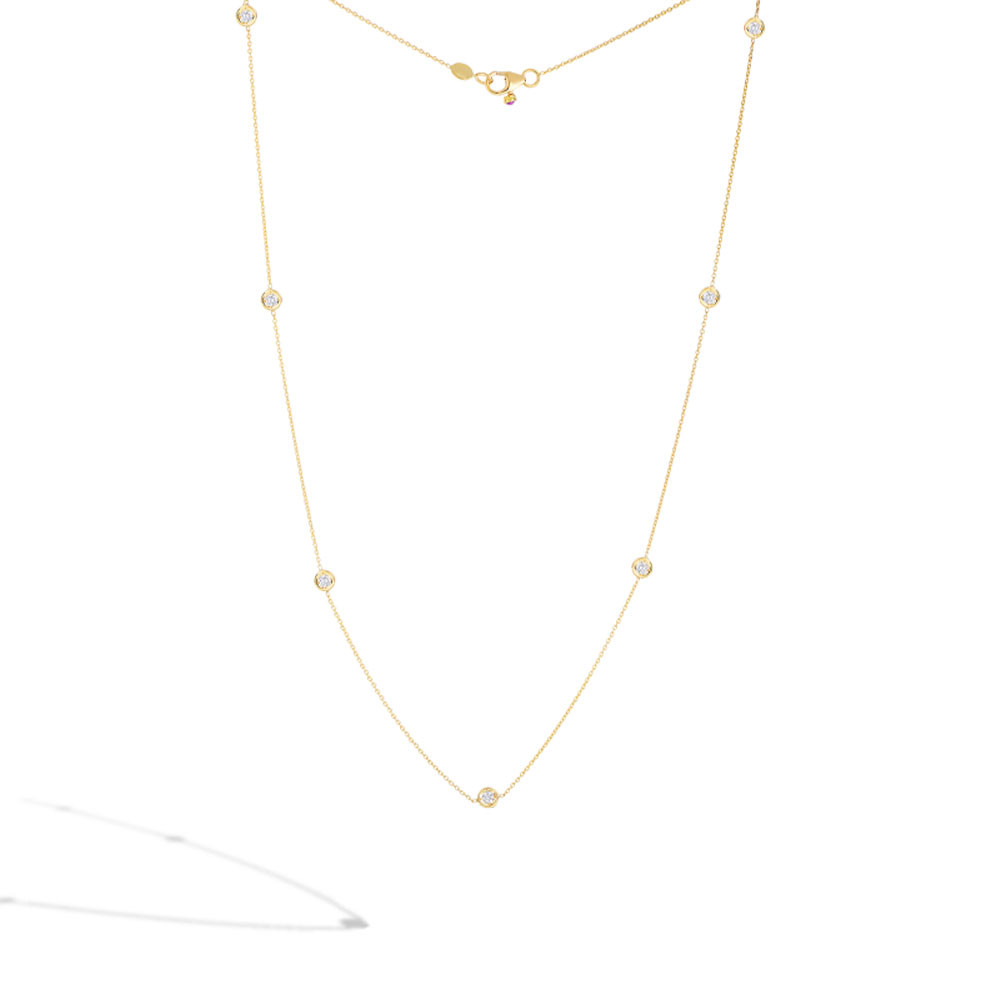 18K Yellow Gold Diamond By The Yard Necklace