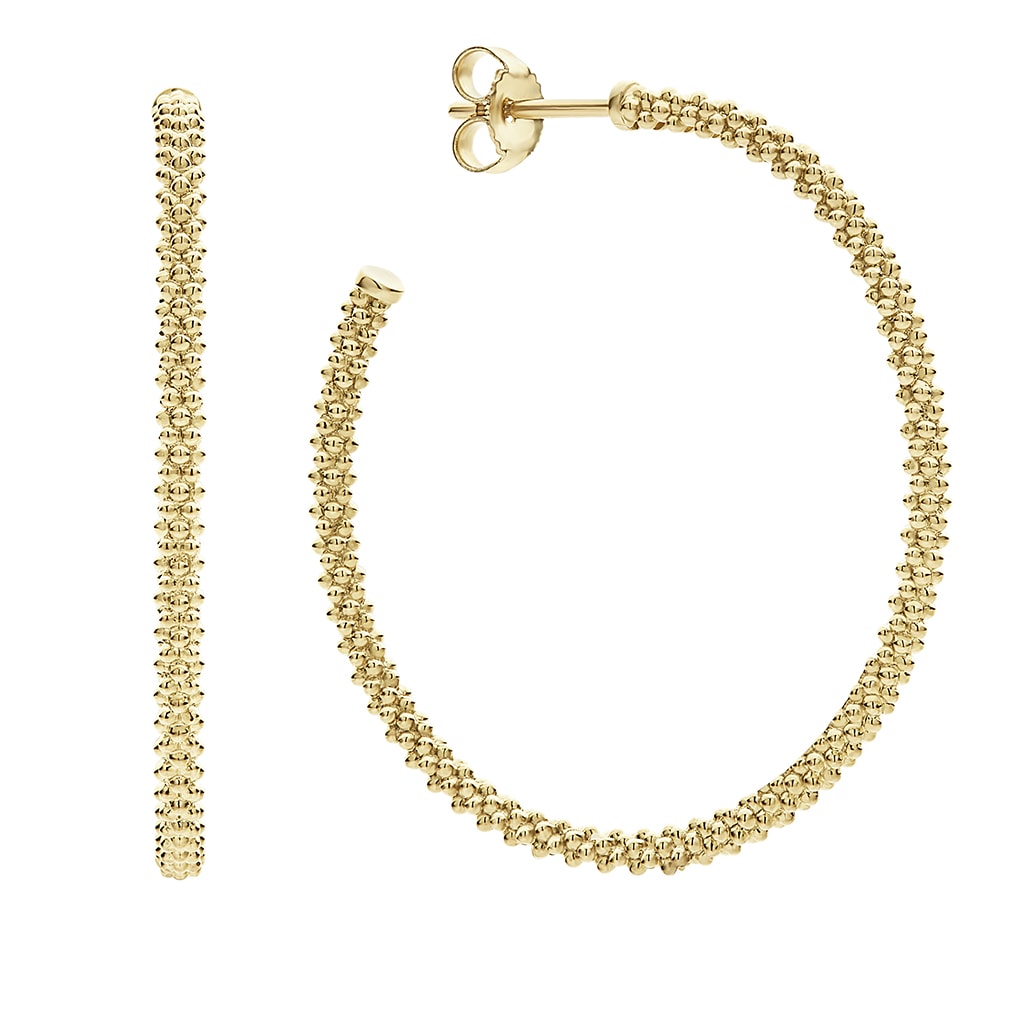 18K  Yellow Gold Hoop Earrings