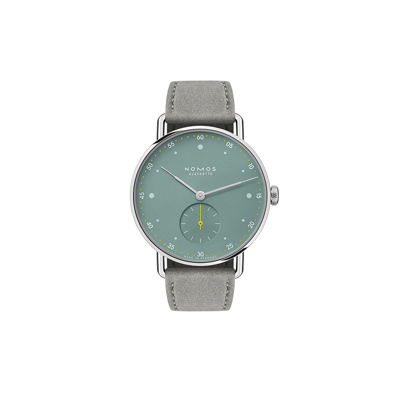 SS NOMOS GLASHUTTE METRO SAGE 33MM VELVET GREY STRAP - 3319