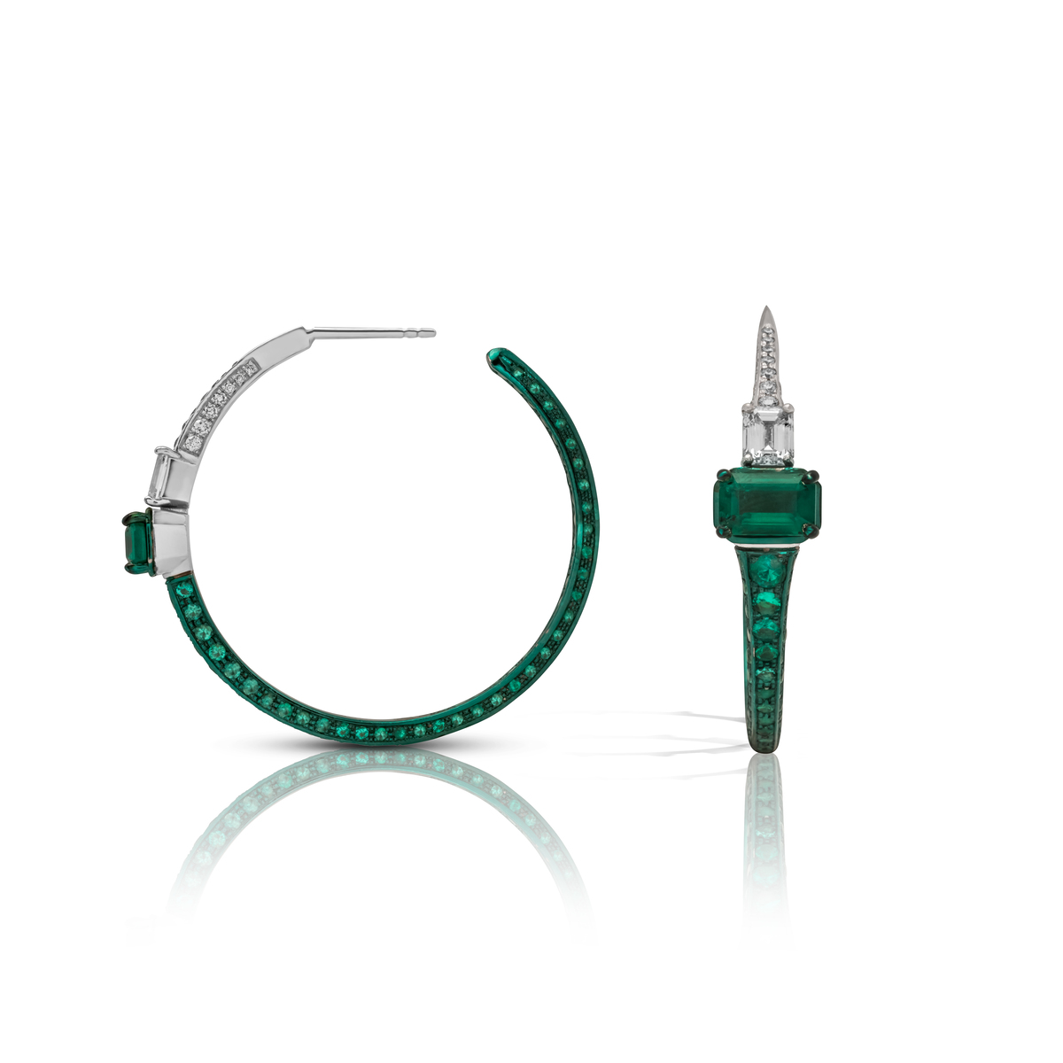 Mariani Emerald Hoop Earrings