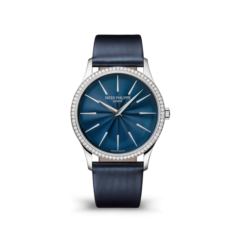 18WG PATEK PHILIPPE CALATRAVA BLUE DIAL NAVY STRAP - 3038