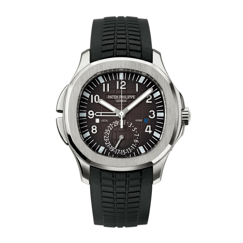 Ss 40Mm Auto Black Dial Local/Home Time Zone Black Composite Strap