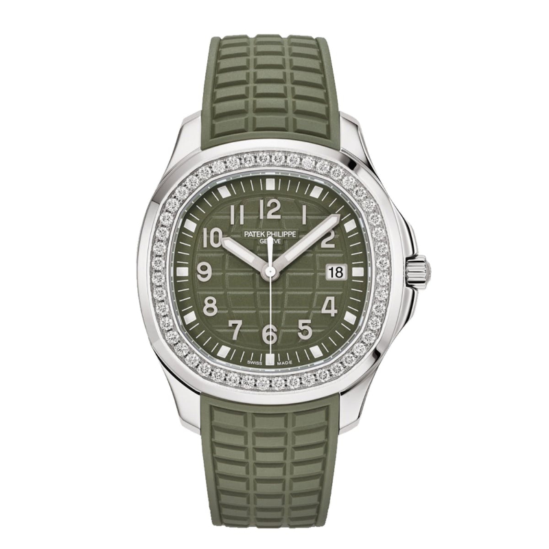 Ss 38.8Mmqtz1.17Ctw Dia Bezel Aquanat Luce Khaki Green Dial Khaki Green Tropical Strap