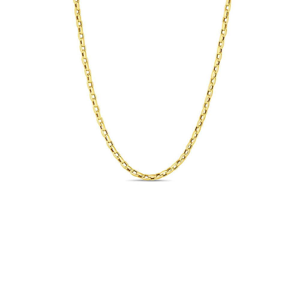 18K Yellow Gold Square Link Necklace