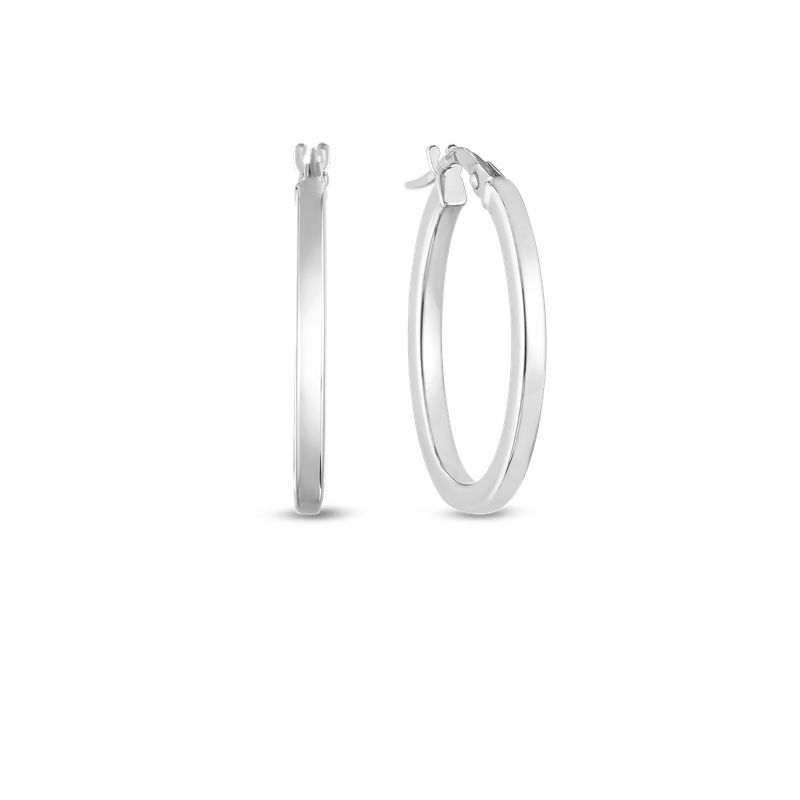 18K White Gold Hoop Earrings