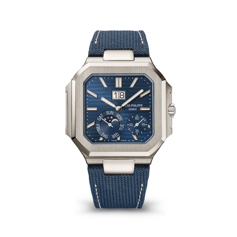 PT PATEK PHILIPPE CUBITUS GRAND DATE BLUE DIAL WATCH STRAP - 5822P-001