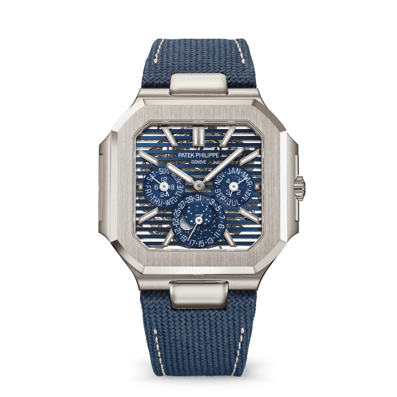 PT PATEK PHILIPPE CUBITUS PERPETUAL CALENDAR SKELETON BLUE STRAP - 3971