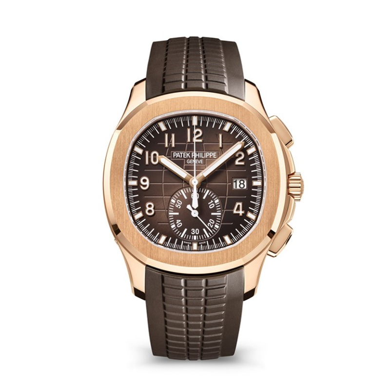 18K Rose Gold 42Mm Aut Brown Dial Second Subdial Chronograph Aquanaut