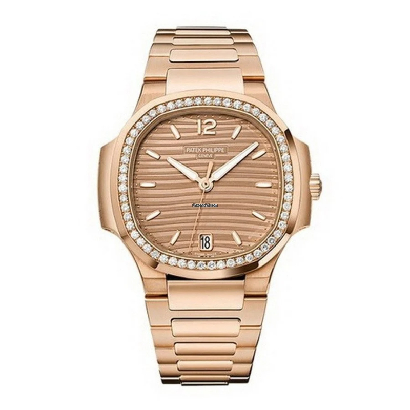 18K Rose Gold 35.2Mm  Auto Ladies Nautilus Golden Brown Dial