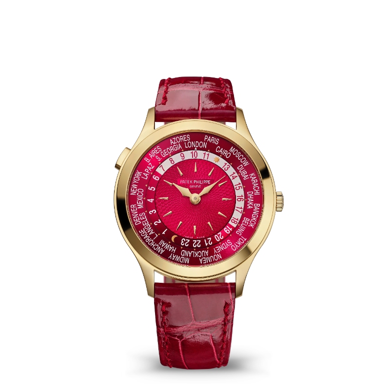 PATEK PHILIPPE WORLD TIME COMPLICATIONS 18Y WATCH CARMINE RED DIAL