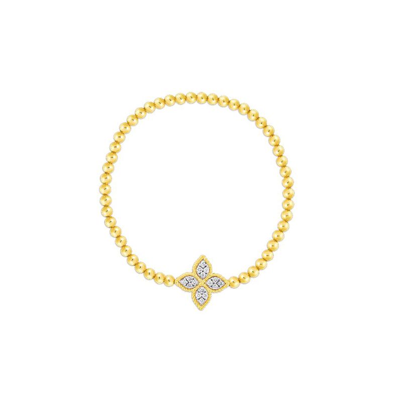 18K Yellow Gold Diamond and Mother of Pearl Bracelet Princess Collection