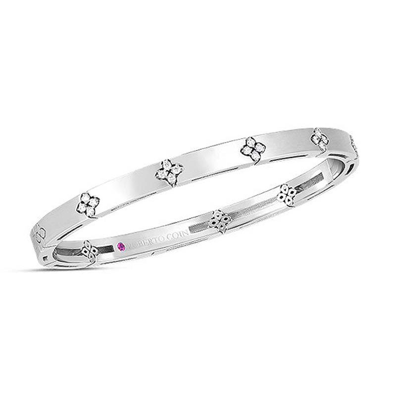 18K White Gold Verona Collection Diamond Bangle