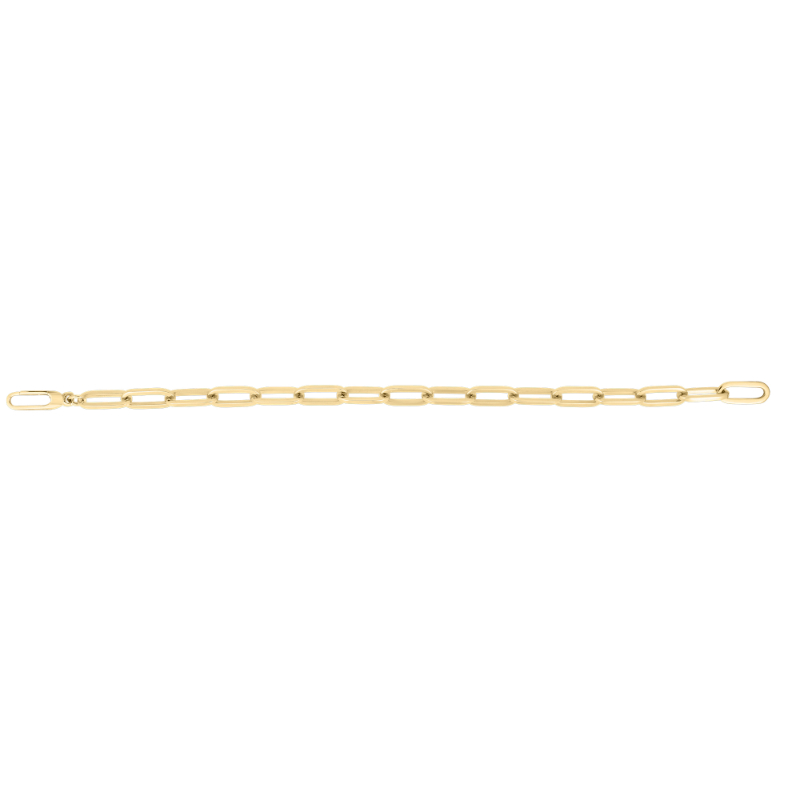 18K Yellow Gold Oval Paperclip Link Bracelet
