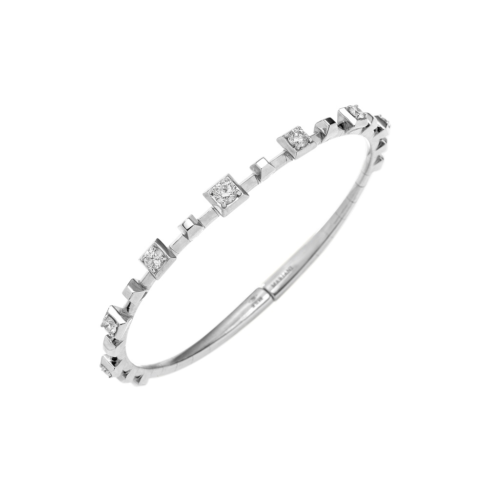Mariani White Gold and Diamond Bangle Bracelet