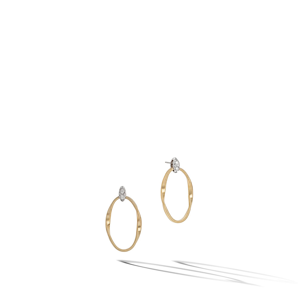 18K Yellow and White Gold Marrakech Onde Collection Diamond Earrings
