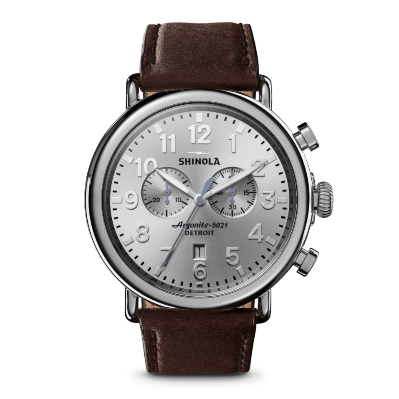 Runwell Chrono 47mm, Cattail Brown Leather Strap - S0120077936