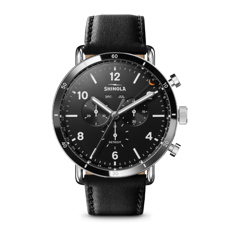 Canfield Sport, 45mm, Black Leather Strap - S0120089889