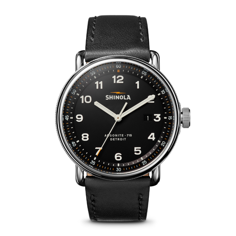 Canfield Watch, 43mm Black Alligator Leather Strap - S0120266180