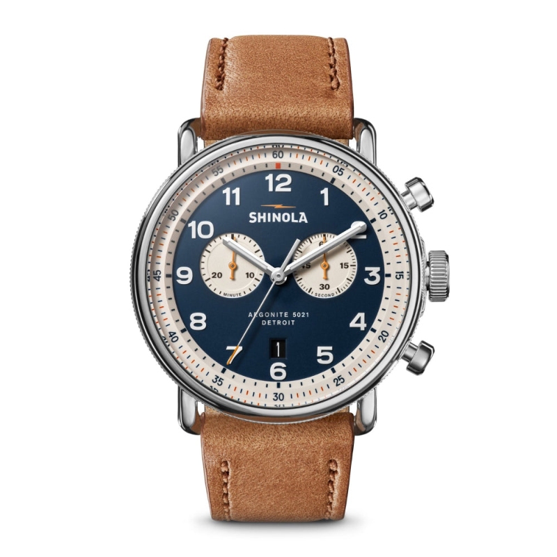 Shinola 43mm Canfield Chrono Model C56 Watch - S0120291090