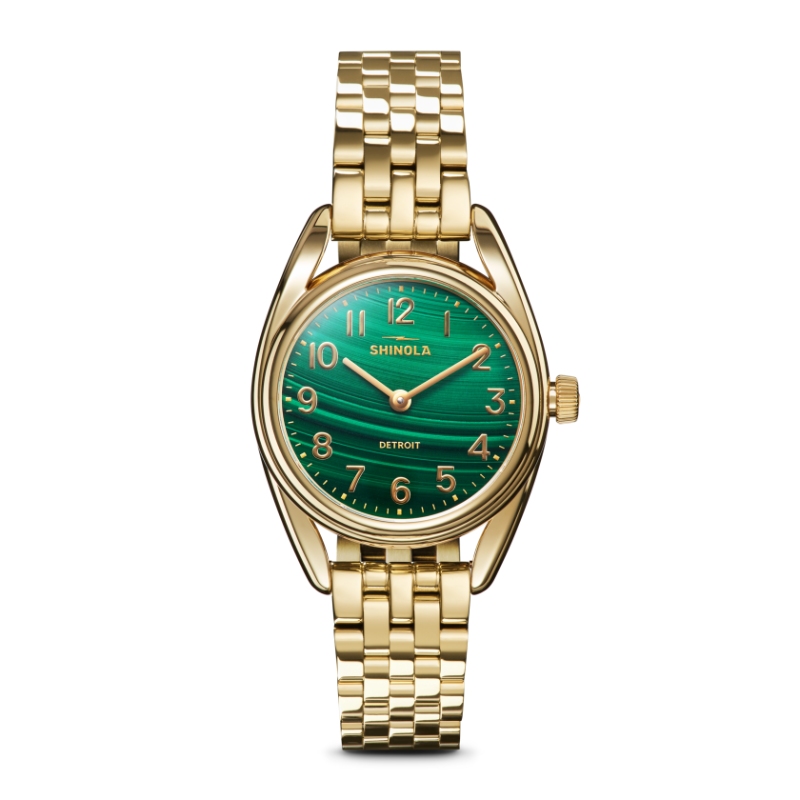 GLDPLT SS SHINOLA DERBY 30MM MALACHITE DIAL BRACELET - S0120307528
