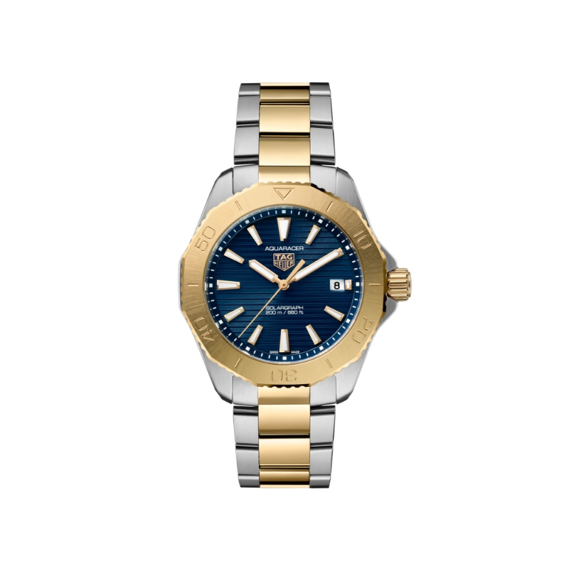SS/YGPLT TAG HEUER AQUARACER 40MM BLUE DIAL BRAC