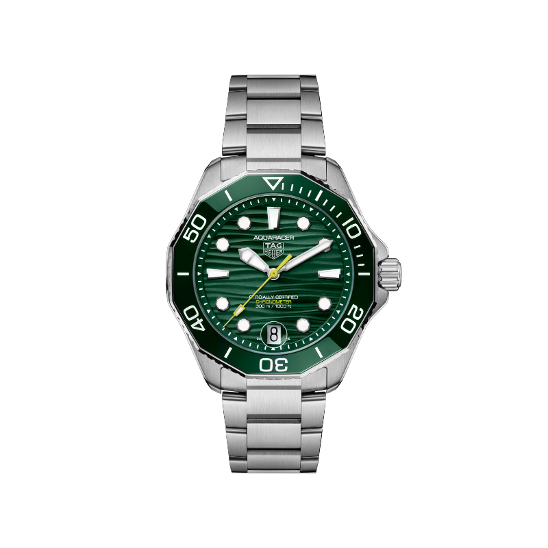 TAG HEUER 42MM AQUARACER 300 AUTO GREEN BRACELET