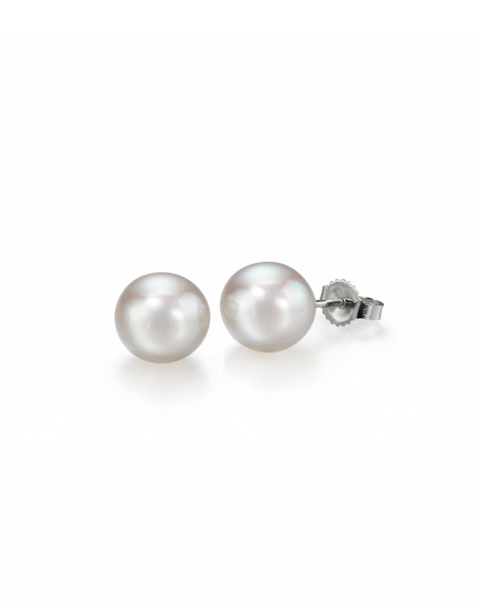 18K White Gold Akoya Pearl Stud Earrings